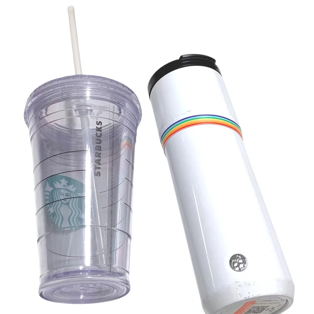 Set of 5 STARBUCKS tumblers and cups‎ with lids & straws